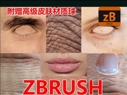 zbrush皮肤素材材质超级库alpha Texture贴图 4r6 4r7 4r8 CG素材3D建模人体