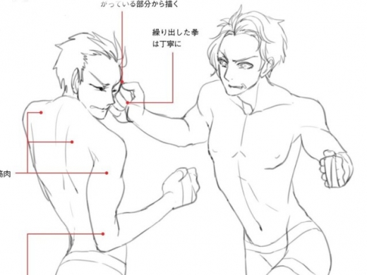 男性角色运动的姿势绘制方法