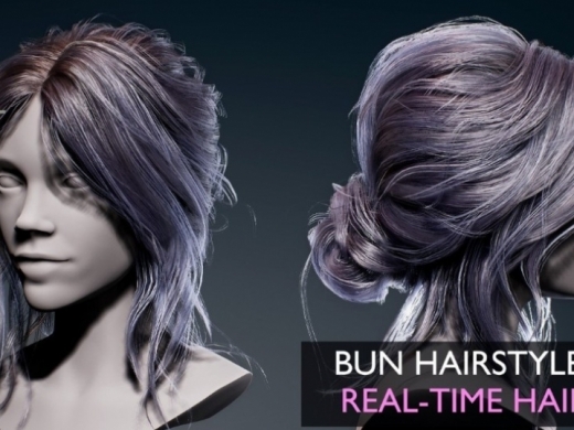 UE4 ͷ  ëȾ 4K Real-Time Bun Hairstyle